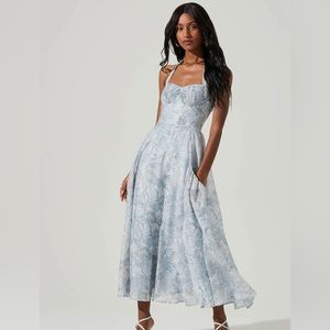 ASTR The Label - MARIELLA FLORAL HALTER MIDI DRESS - SOLD OUT ONLINE
